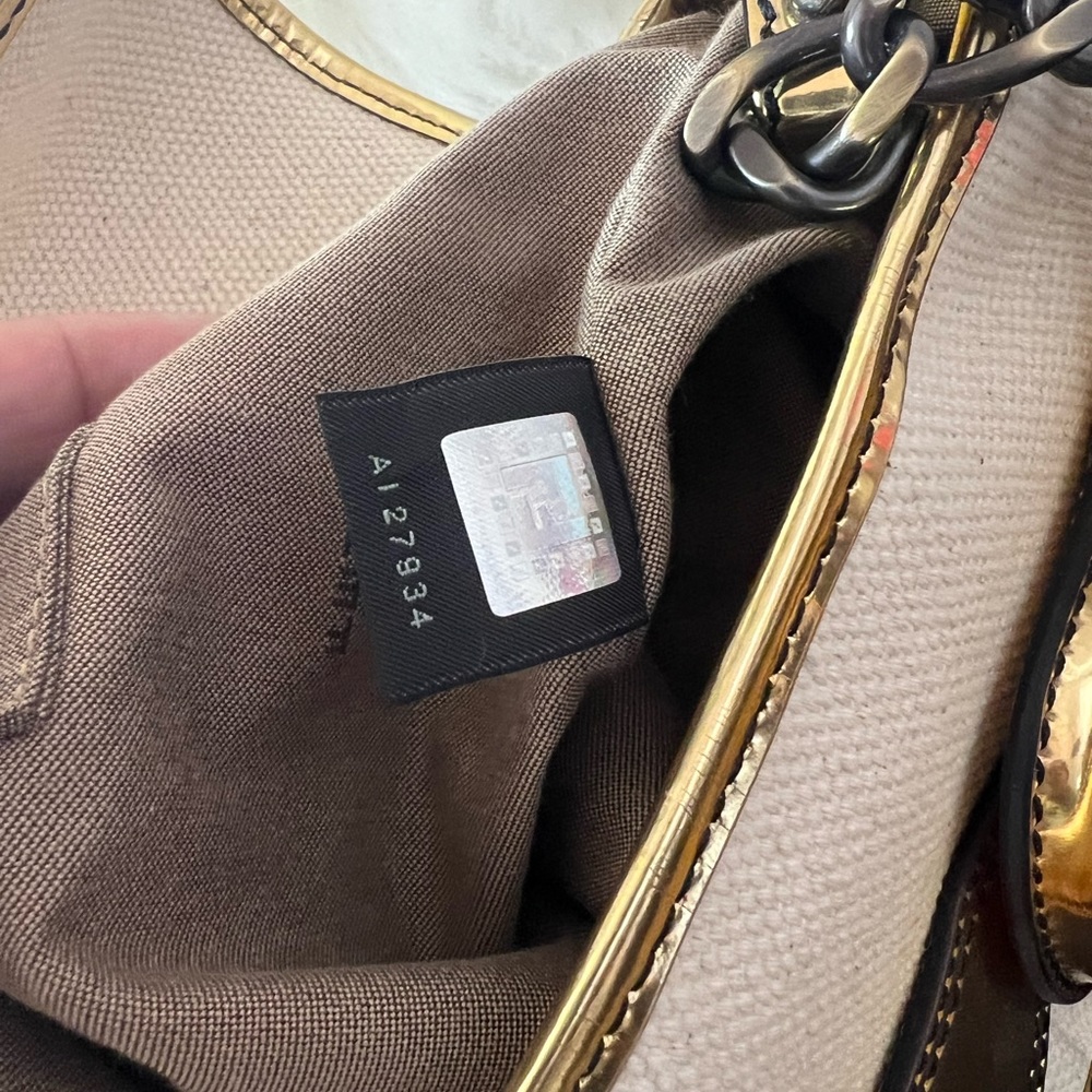 Fendi White Canvas B. Bag Golden💛 - Picture 8 of 15